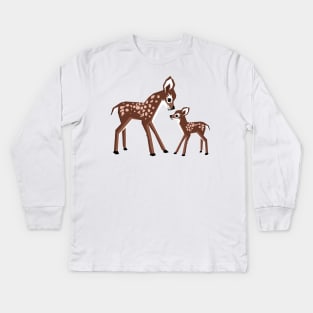 Cute Animals. Baby Deer Kids Long Sleeve T-Shirt